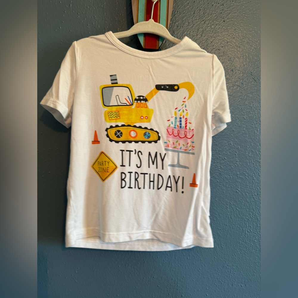 Little Sleepies birthday builders construction Tee